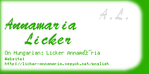 annamaria licker business card